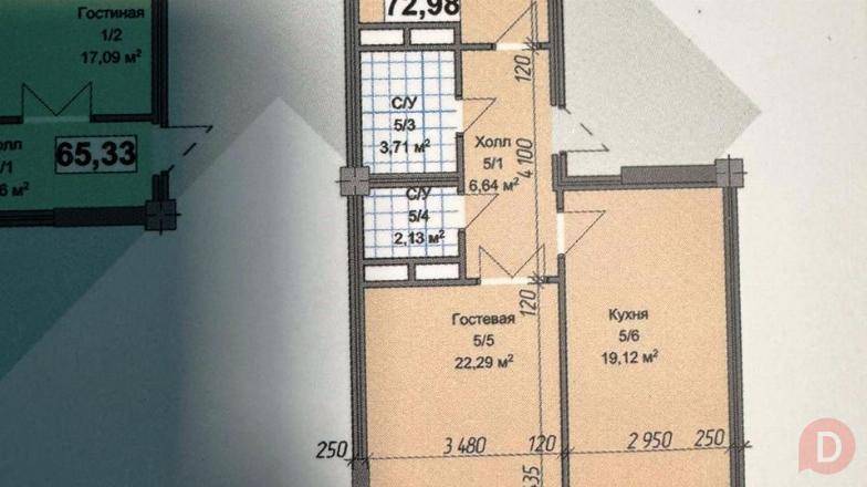 Продаётся 2х комнатная квартира Шлагбаум, 73 кв.м. Дэн Сяопина/Фучика Bishkek - изображение 1