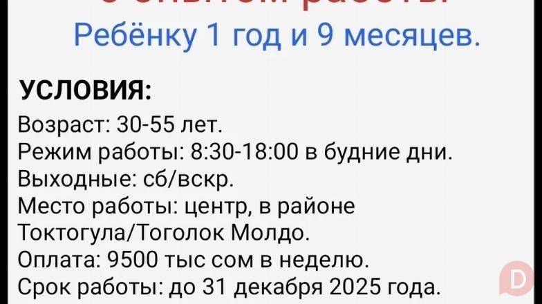 Требуется няня с опытом работы. Bishkek - изображение 1
