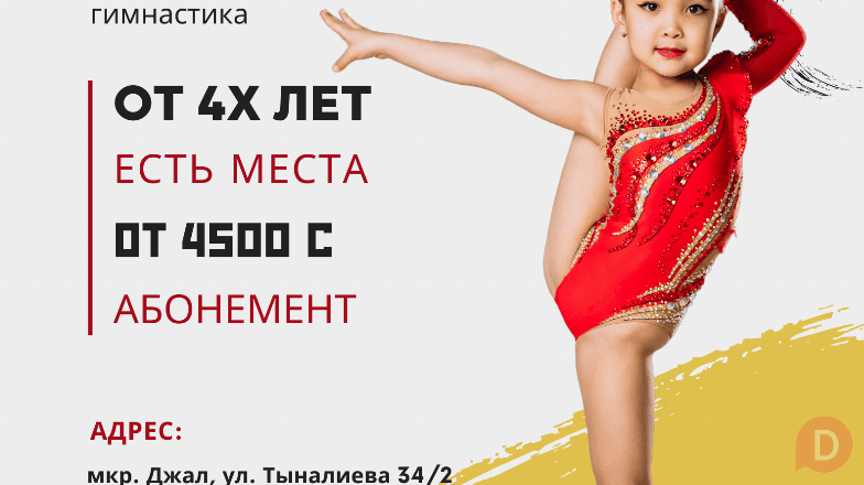 "Академия гимнастики". Набор девочек от 4х лет в группы по художествен Бишкек - изображение 1