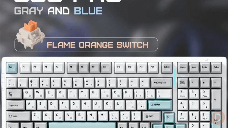 Клавиатура MCHOSE G98 Pro Switch RGB Gray and Blue купить в Бишкеке Bishkek - изображение 1
