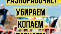 Разнорабочие! Убираем, копаем, таскаем.