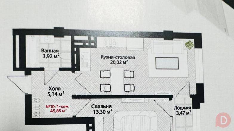 Продаётся 1 ком. кв. элитка жк Салт от ск Левел Строй район Дасмия Бишкек - изображение 1