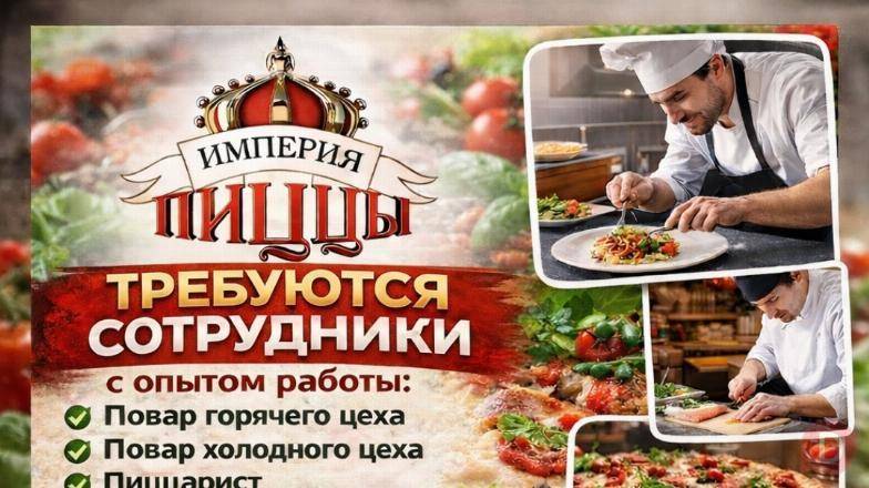 Требуются повара и официанты с опытом работы в "Империю пиццы", 10 мкр Бишкек - изображение 1