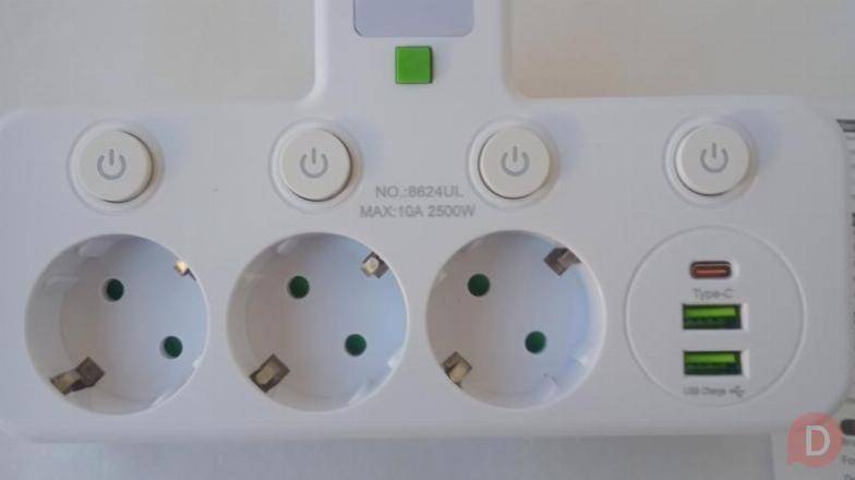 Розетка накладная тройная с ночником, USB зарядкой Липецк - изображение 1