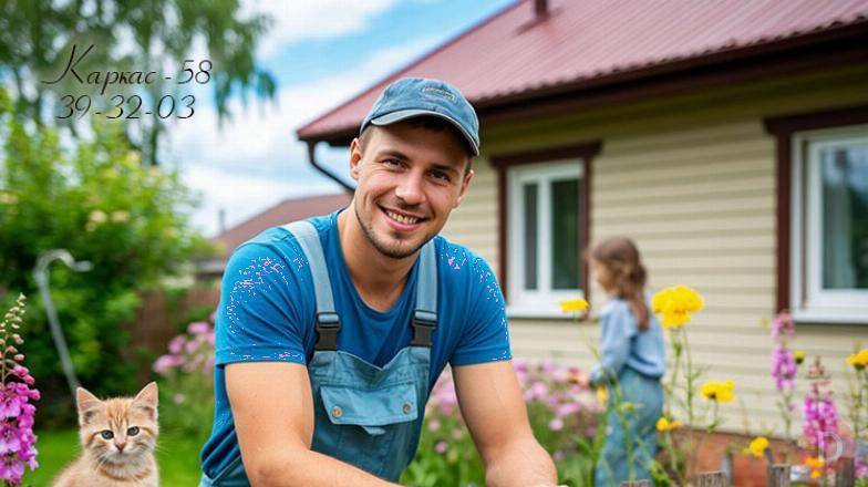 Одноэтажный каркасный дачный домик под ключ Каркас-58 Пенза Пенза - изображение 1