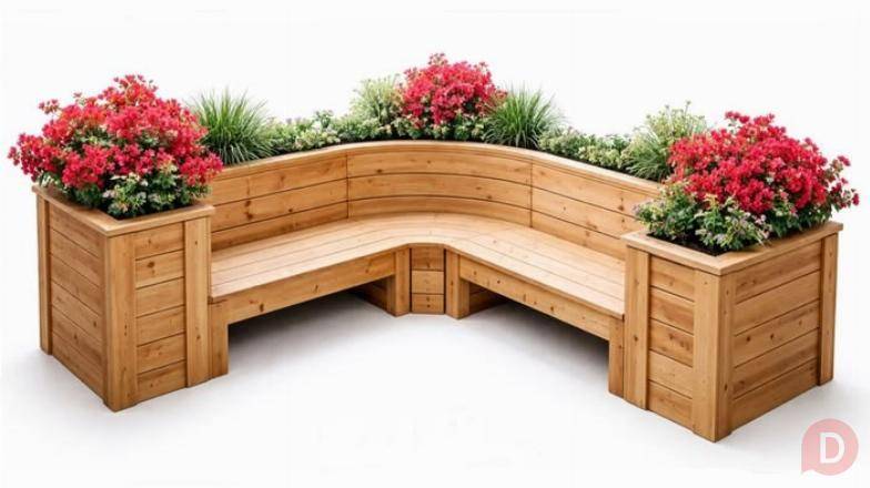 Изготовление Кашпо-Диван для сада. Из массива дерева Лиственница. Moscow - изображение 1