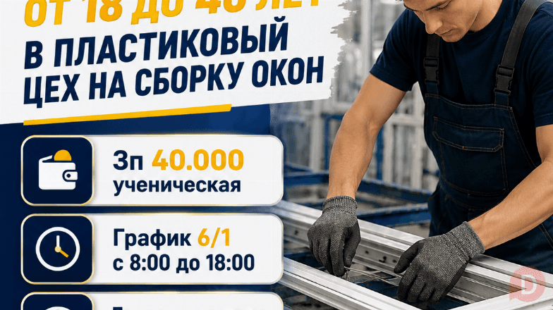 Требуются парни от 18 до 40 лет в пластиковый цех на сборку окон Bishkek - изображение 1