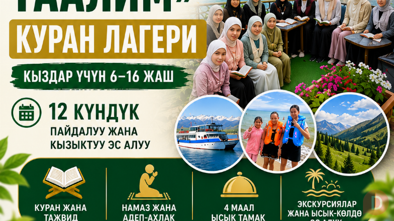 «Нур-Таалим» Куран лагерине 6 жаштан 16 жашка чейинки кыздарыңызды эң Каракол - изображение 1