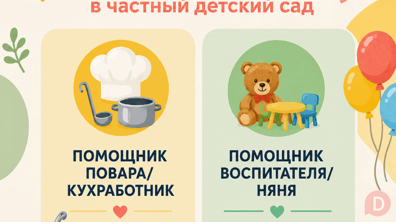 В частный детсад требуются: помощник воспитателя/няня, помощник повара Bishkek - изображение 1