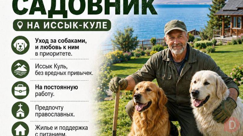 Требуется сторож-садовник. На Иссык-Куле Бишкек - изображение 1