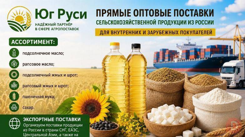 Сельхозпродукция оптом из России - масла, шрот, мука, сахар на экспорт Ростов-на-Дону - изображение 1