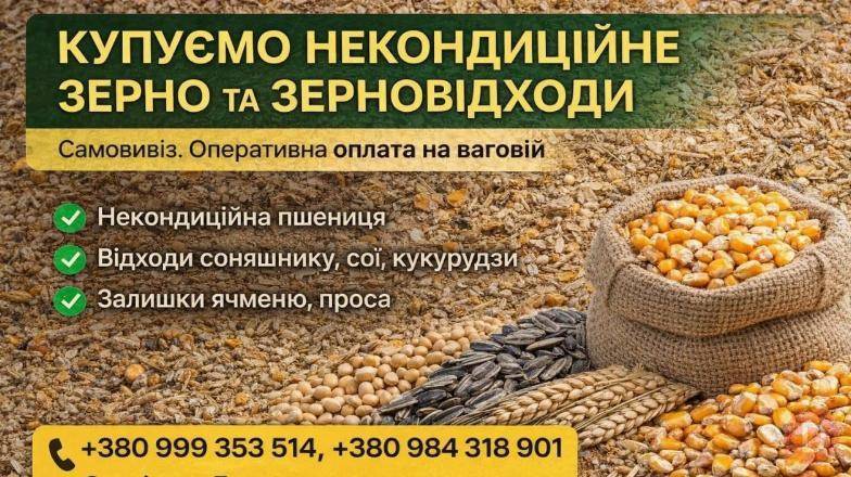 Куплю зерновідходи, некондицію та побічну агропродукцію Днепропетровск - изображение 1