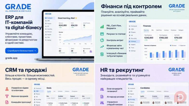 Grade.app — ERP-система для IT-компаній: фінанси, CRM, проєкти та HR в Киев - изображение 1