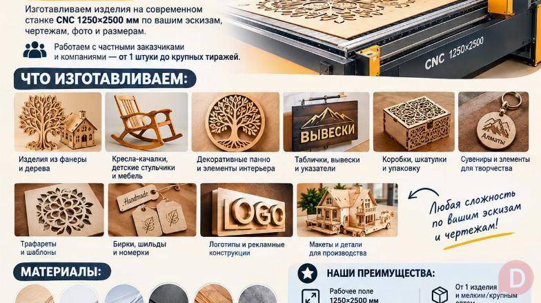 ФРЕЗЕРНАЯ РЕЗКА И ЛАЗЕРНАЯ ГРАВИРОВКА В АЛМАТЫ. Almaty - изображение 1